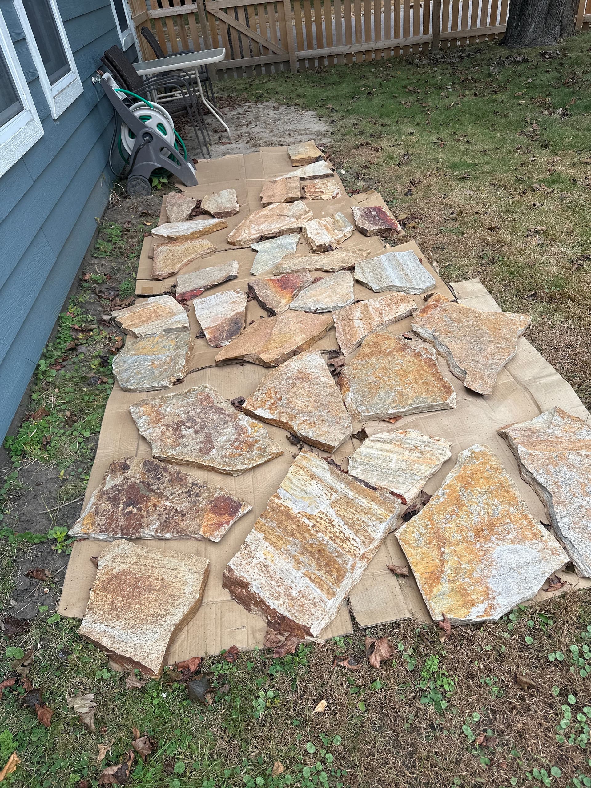 Gallery photos for Transforming a Weedy Side Yard into a Beautiful Stone Pathway: Image #2