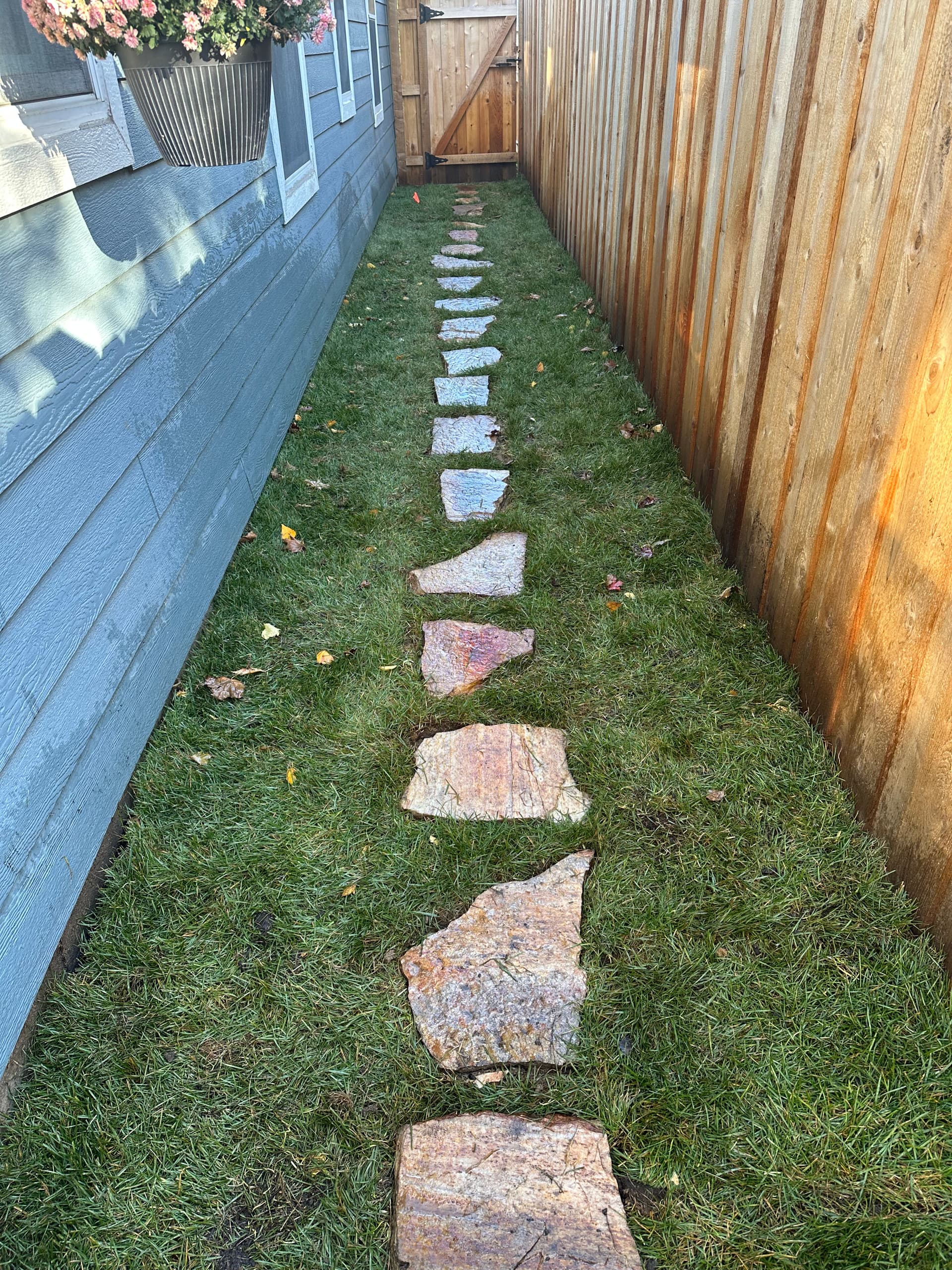Gallery photos for Transforming a Weedy Side Yard into a Beautiful Stone Pathway: Image #7